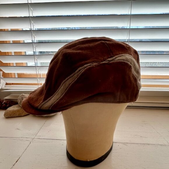 SALE Goorin Brothers Unisex Brown Linen, Cotton Flat Hat Cap - Picture 8 of 9